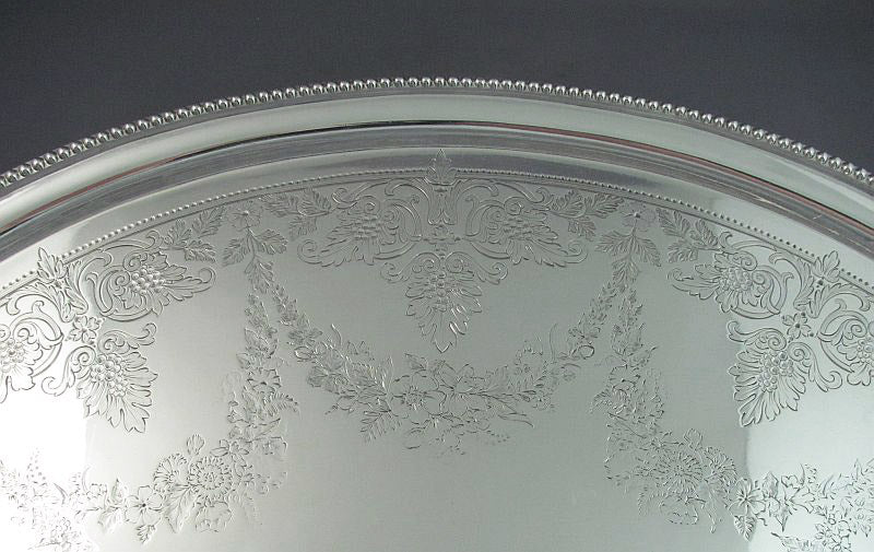 Victorian Sterling Silver Tea Tray - JH Tee Antiques