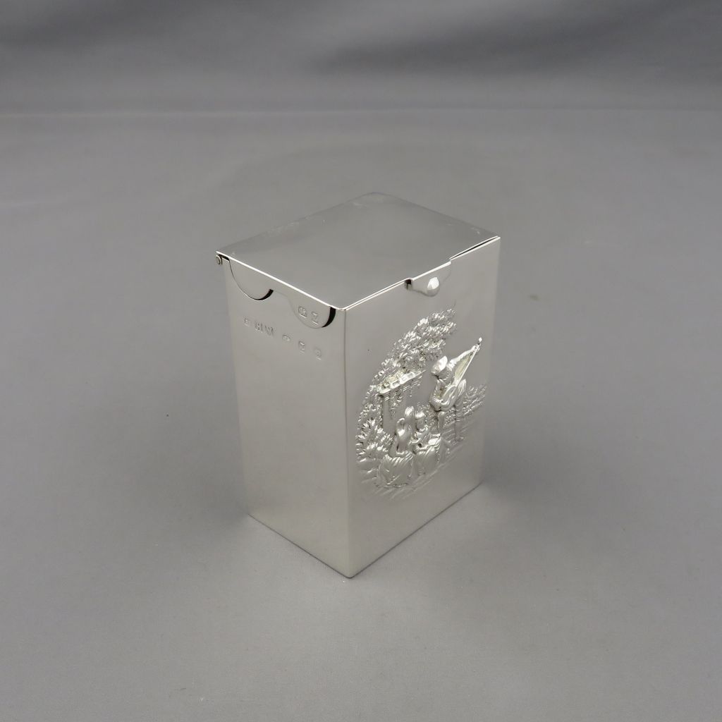 Victorian Sterling Silver Playing Card Box - JH Tee Antiques