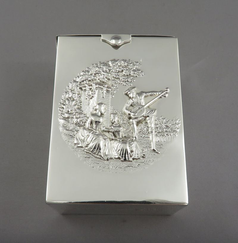 Victorian Sterling Silver Playing Card Box - JH Tee Antiques