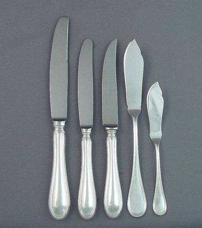 English Sterling Silver Flatware Service for 12 - JH Tee Antiques