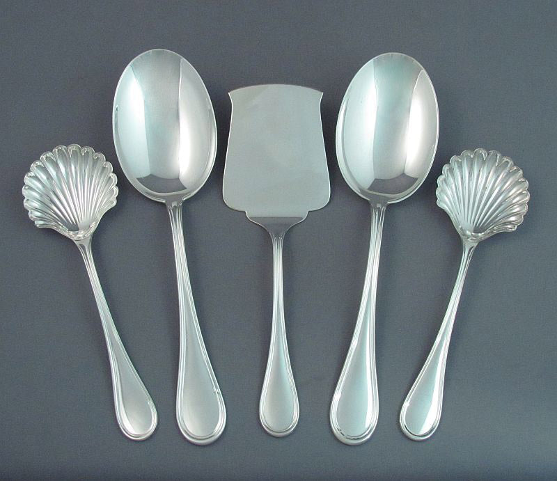 English Sterling Silver Flatware Service for 12 - JH Tee Antiques