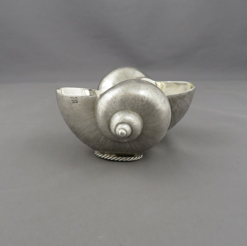Sterling Silver Nautilus Serving Dish - JH Tee Antiques