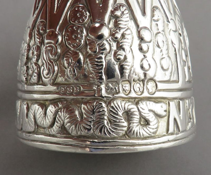 Victorian Figural Sterling Silver Table Bell - JH Tee Antiques