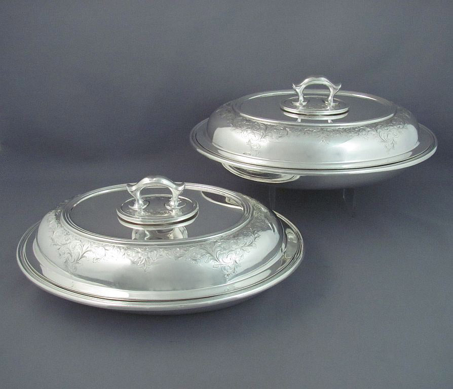 Pair of Birks Sterling Silver Entree Dishes - JH Tee Antiques