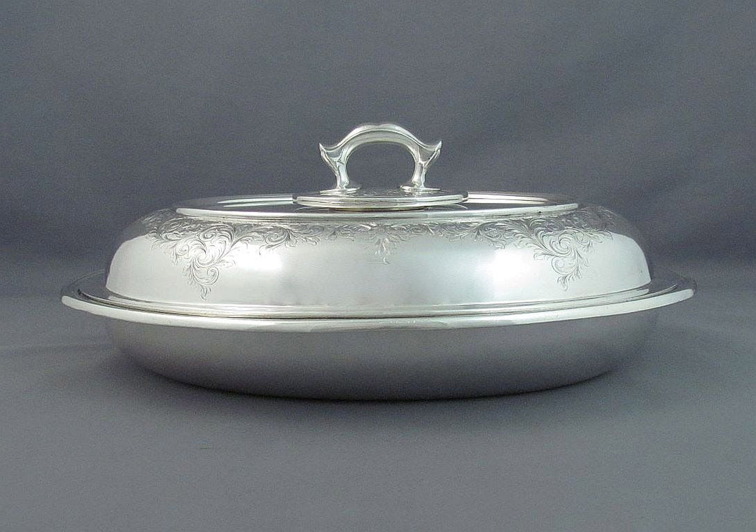 Pair of Birks Sterling Silver Entree Dishes - JH Tee Antiques