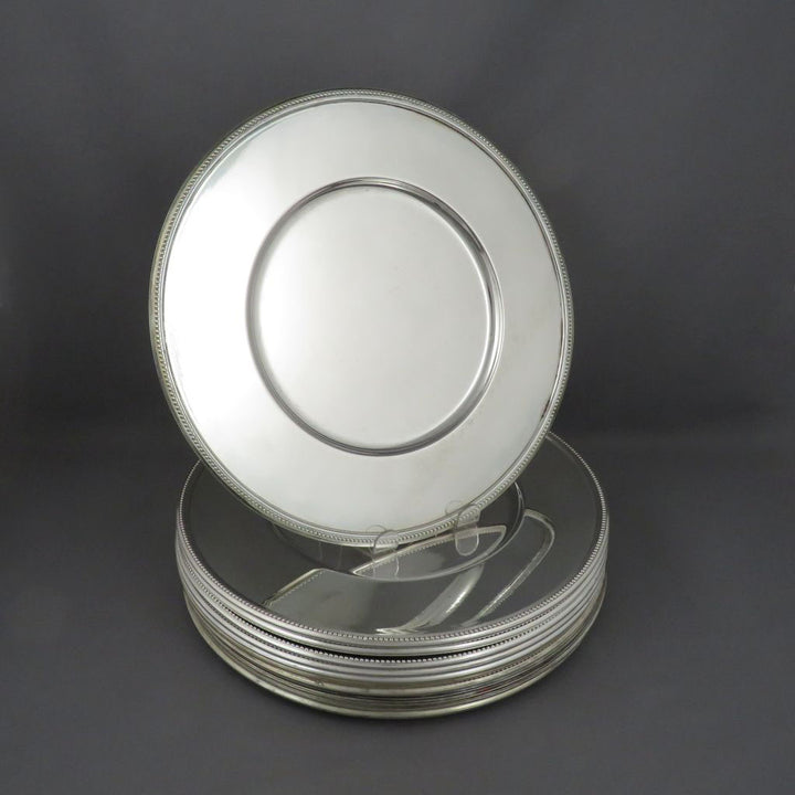 Twelve Christofle Silver Plated Charger Plates - JH Tee Antiques