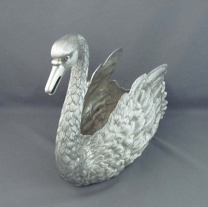 Sterling Silver Swan Centrepiece - JH Tee Antiques