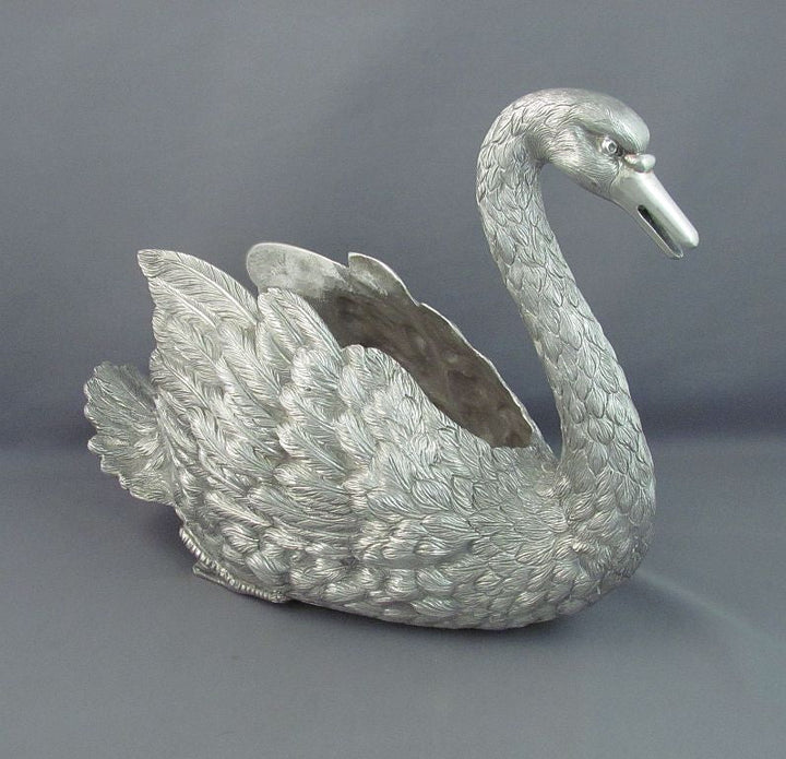 Sterling Silver Swan Centrepiece - JH Tee Antiques