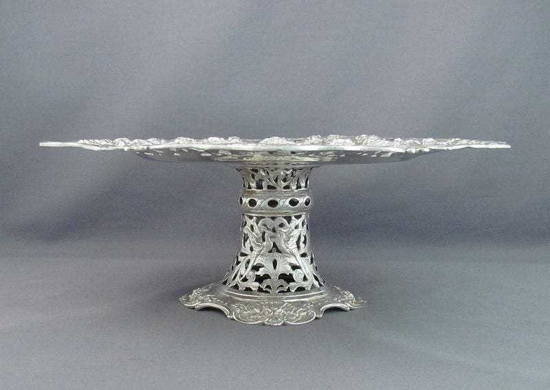 Large Rococo Style Silver Dessert Stand - JH Tee Antiques