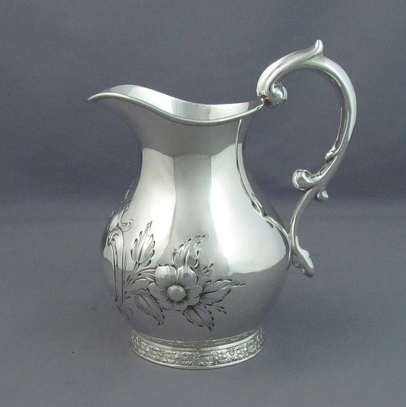 American Coin Silver Milk Jug - JH Tee Antiques