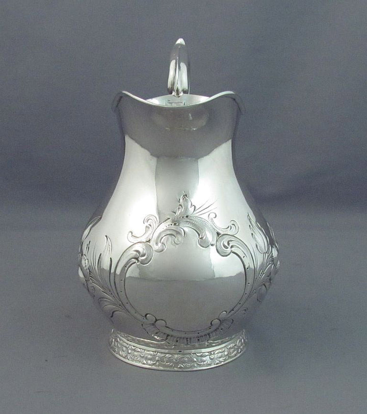 American Coin Silver Milk Jug - JH Tee Antiques