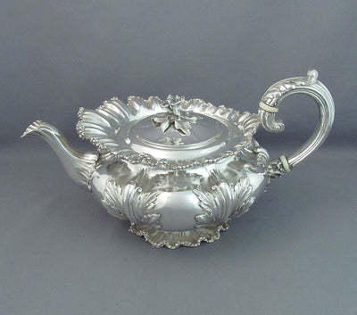 George IV Sterling Silver Teapot - JH Tee Antiques