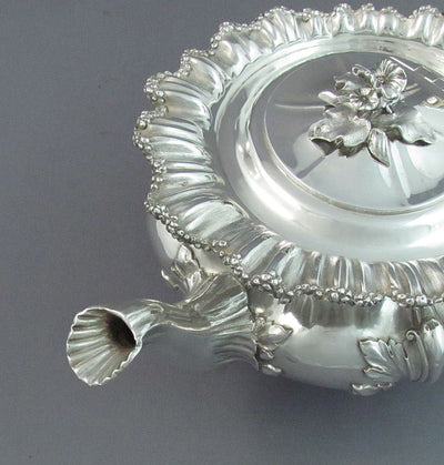 George IV Sterling Silver Teapot - JH Tee Antiques