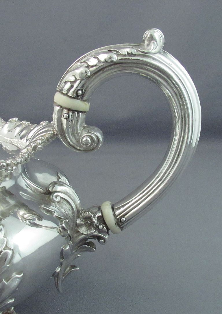 George IV Sterling Silver Teapot - JH Tee Antiques