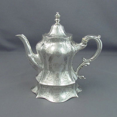 Victorian Sterling Silver Bachelor Teapot - JH Tee Antiques