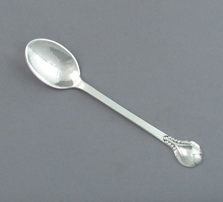 Set of Ten Evald Nielsen Silver Coffee Spoons - JH Tee Antiques