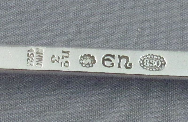 Set of Ten Evald Nielsen Silver Coffee Spoons - JH Tee Antiques