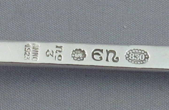 Set of Ten Evald Nielsen Silver Coffee Spoons - JH Tee Antiques