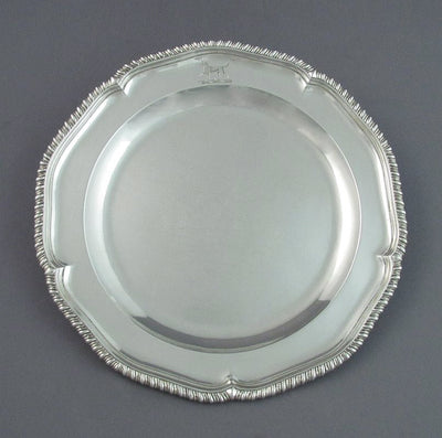 Pair of George III Silver Dinner Plates - JH Tee Antiques