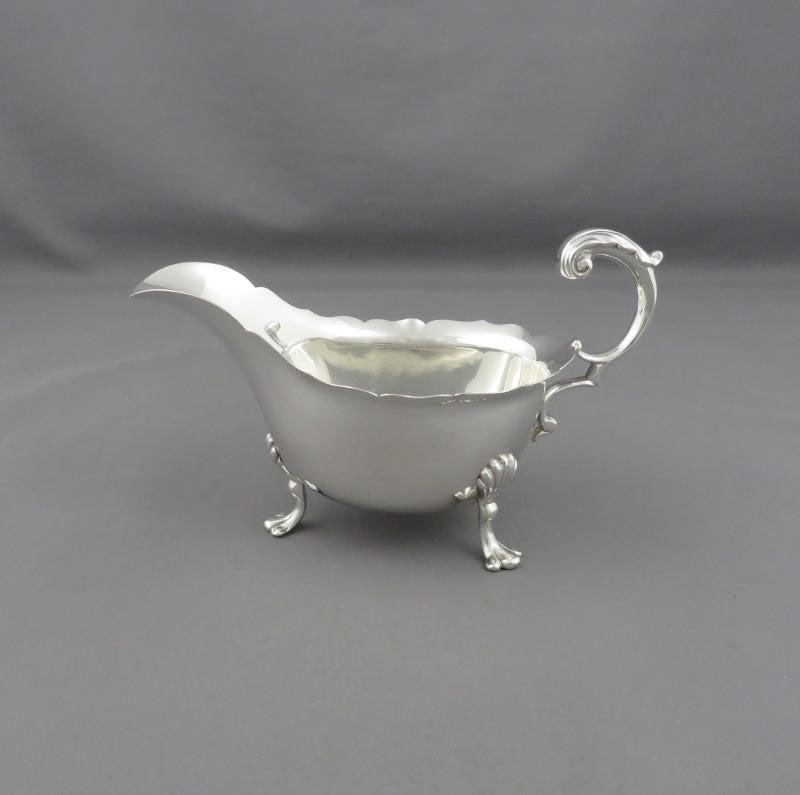 Edwardian Silver Gravy Boat - JH Tee Antiques