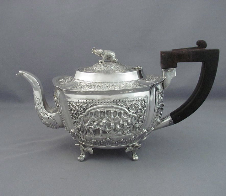 Antique Burmese Silver Tea Set - JH Tee Antiques