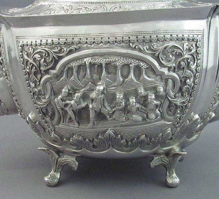 Antique Burmese Silver Tea Set - JH Tee Antiques