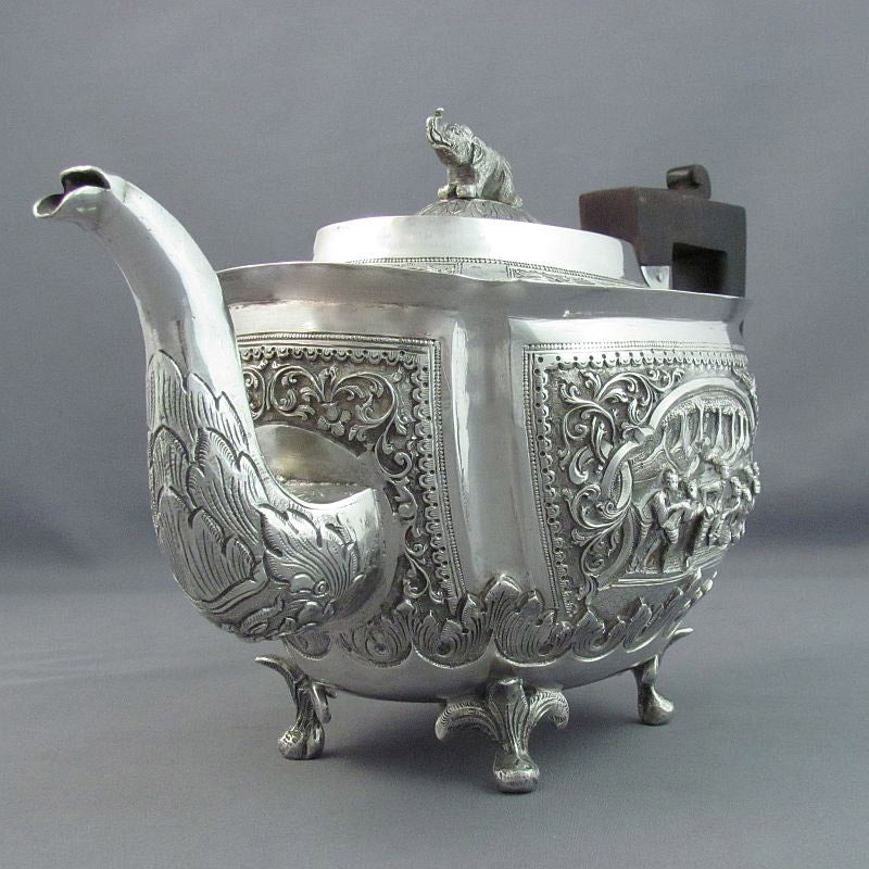 Antique Burmese Silver Tea Set - JH Tee Antiques