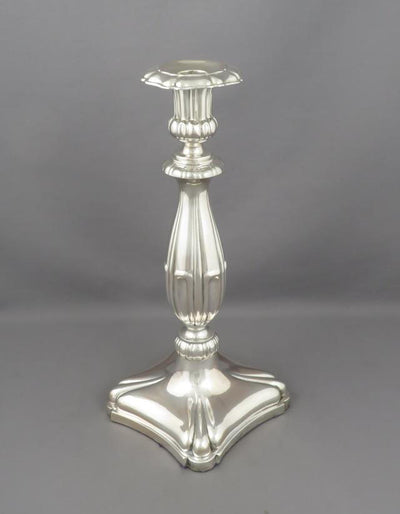 German Biedermeier Silver Candlesticks - JH Tee Antiques