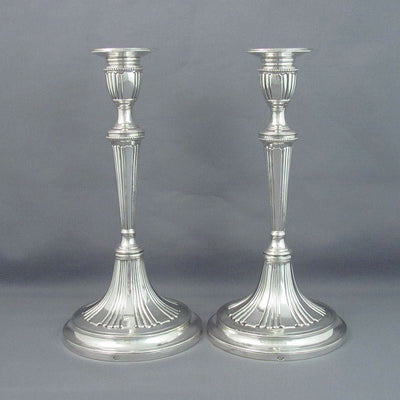 Continental Silver Candlesticks - JH Tee Antiques