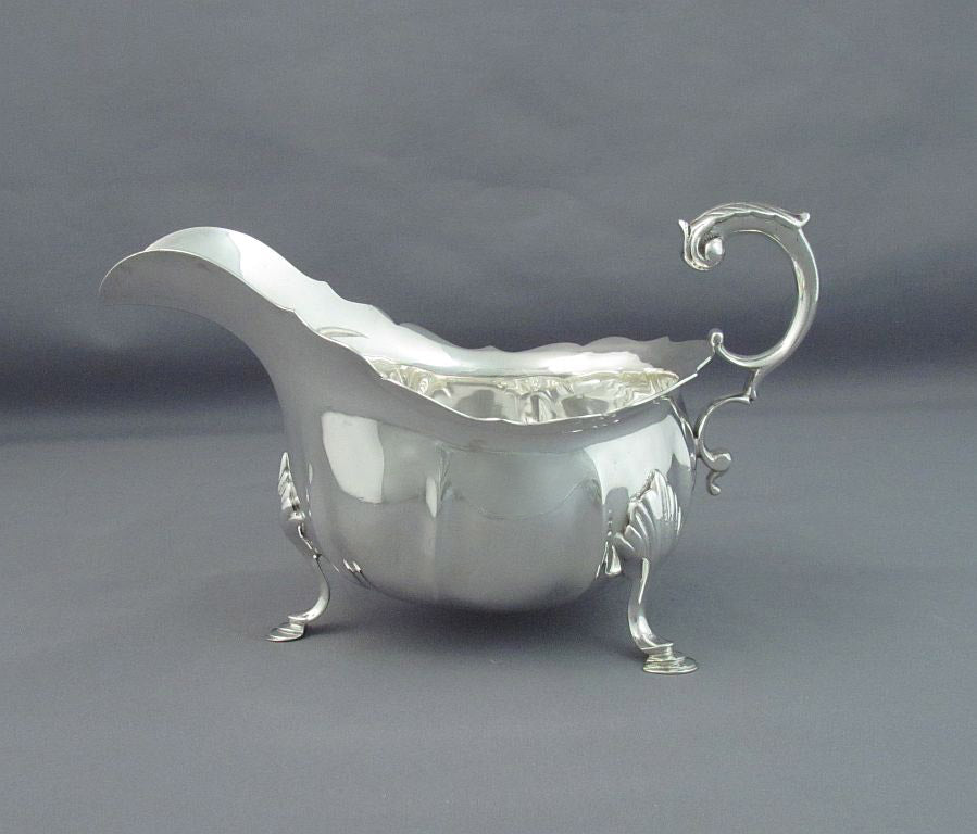 Pair of Sterling Silver Sauce Boats - JH Tee Antiques