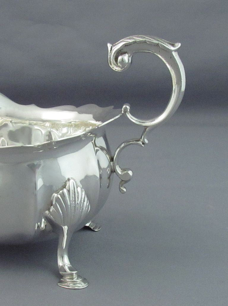 Pair of Sterling Silver Sauce Boats - JH Tee Antiques
