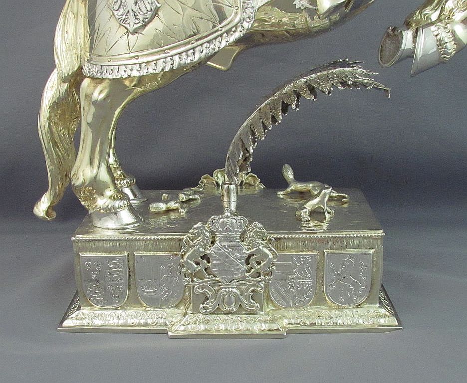 Pair of German Silver Knights on Horseback - JH Tee Antiques