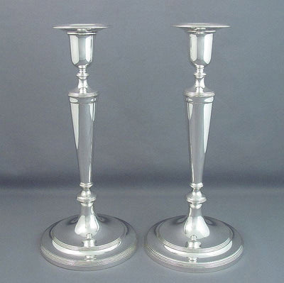 Pair of Sterling Silver Candlesticks by Tiffany - JH Tee Antiques