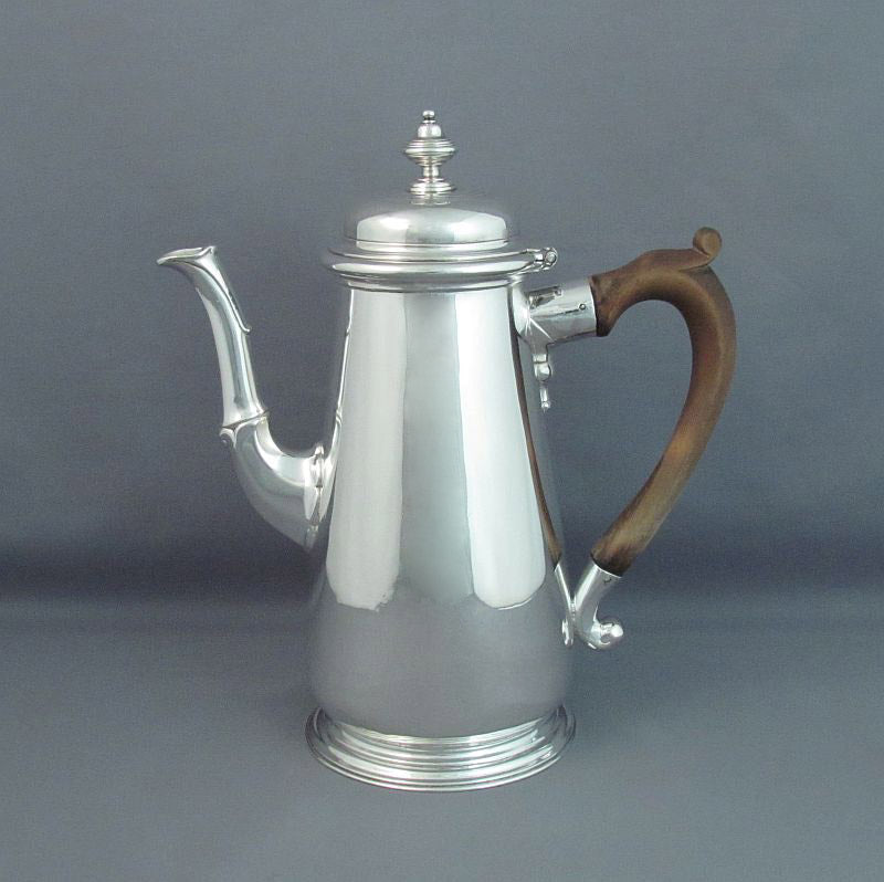 George II Silver Coffee Pot - JH Tee Antiques