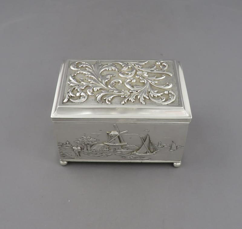 Dutch Repousse Silver Jewellery Box - JH Tee Antiques