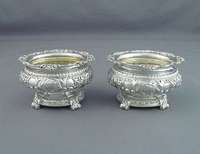 Pair of Sterling Silver Open Salts by Gorham - JH Tee Antiques