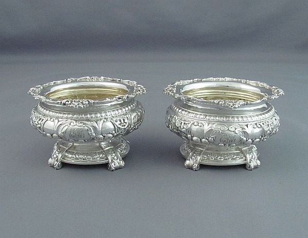 Pair of Sterling Silver Open Salts by Gorham - JH Tee Antiques