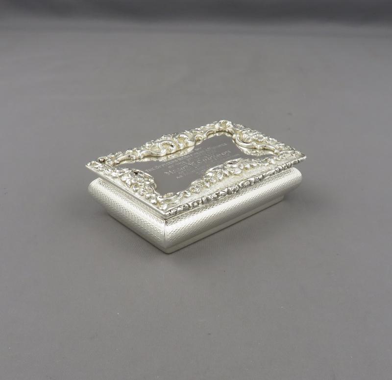 Victorian Sterling Silver Table Snuff Box - JH Tee Antiques