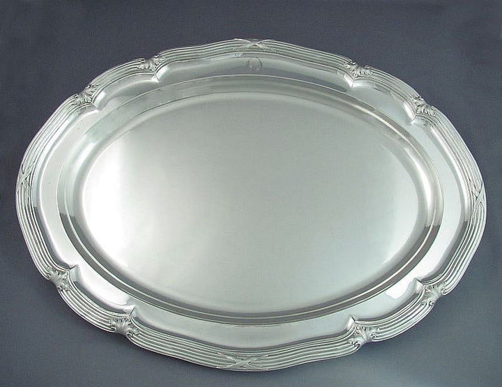 Mortimer and Hunt Sterling Silver Meat Platter - JH Tee Antiques