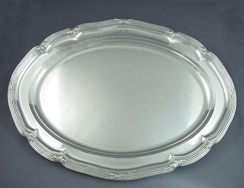 Mortimer and Hunt Sterling Silver Meat Platter - JH Tee Antiques