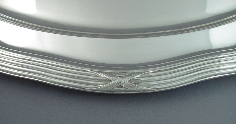 Mortimer and Hunt Sterling Silver Meat Platter - JH Tee Antiques
