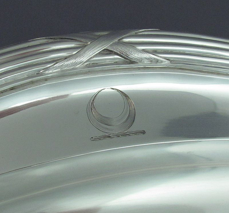 Mortimer and Hunt Sterling Silver Meat Platter - JH Tee Antiques
