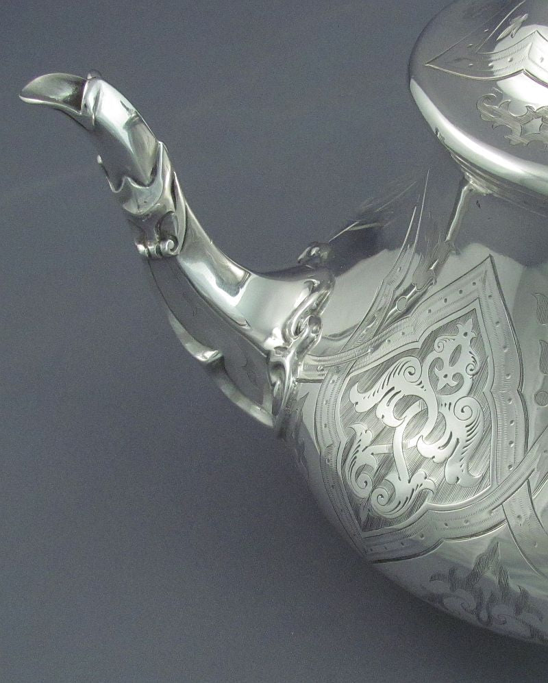 Victorian Silver Teapot - JH Tee Antiques