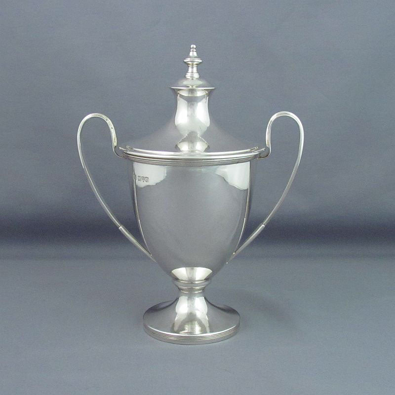 Edwardian Sterling Silver Cup and Cover - JH Tee Antiques