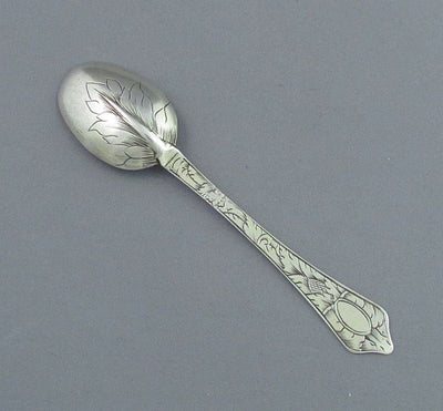 Queen Anne Silver Dog Nose Teaspoon - JH Tee Antiques