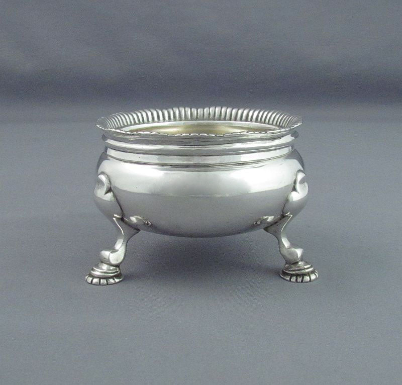Pair of English Sterling Silver Open Salts - JH Tee Antiques