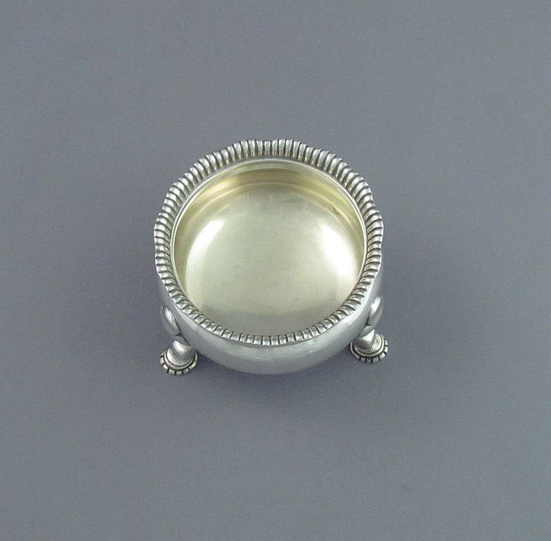 Pair of English Sterling Silver Open Salts - JH Tee Antiques