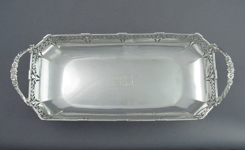 English Sterling Silver Bread Dish - JH Tee Antiques