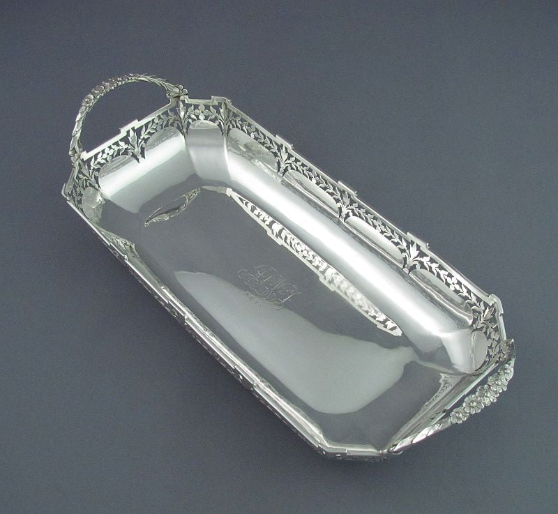 English Sterling Silver Bread Dish - JH Tee Antiques