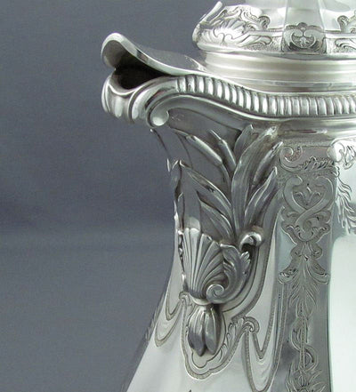 French 950 Silver Coffee Pot - JH Tee Antiques